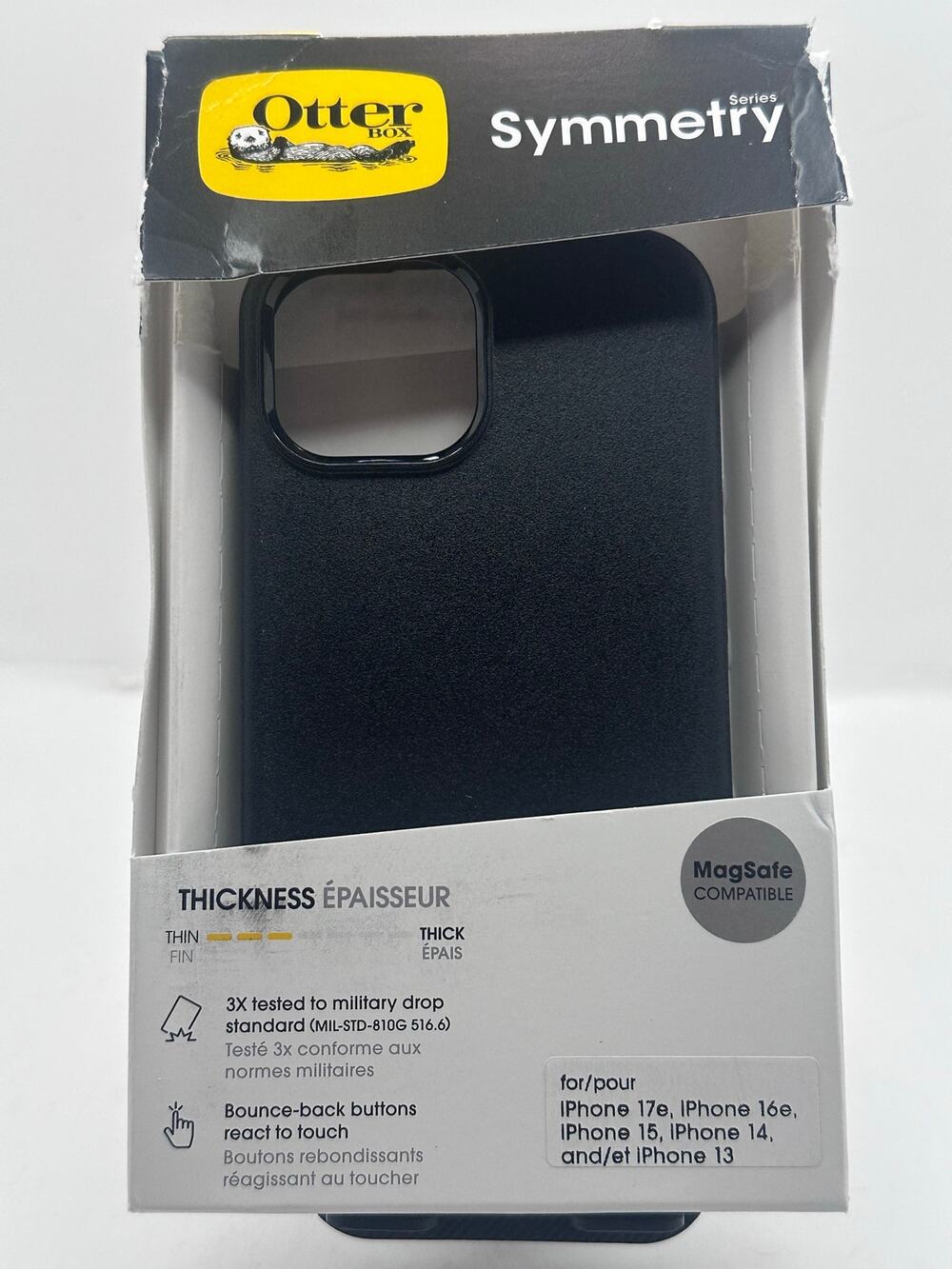 OtterBox Symmetry Plus Case iPhone 17e/16e/15/14/13 Black MagSafe Cover NIB